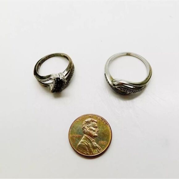 Contemporary Sterling Silver Diamond Accent Ribbon Jewelry 12.7g - Picture 4 of 5